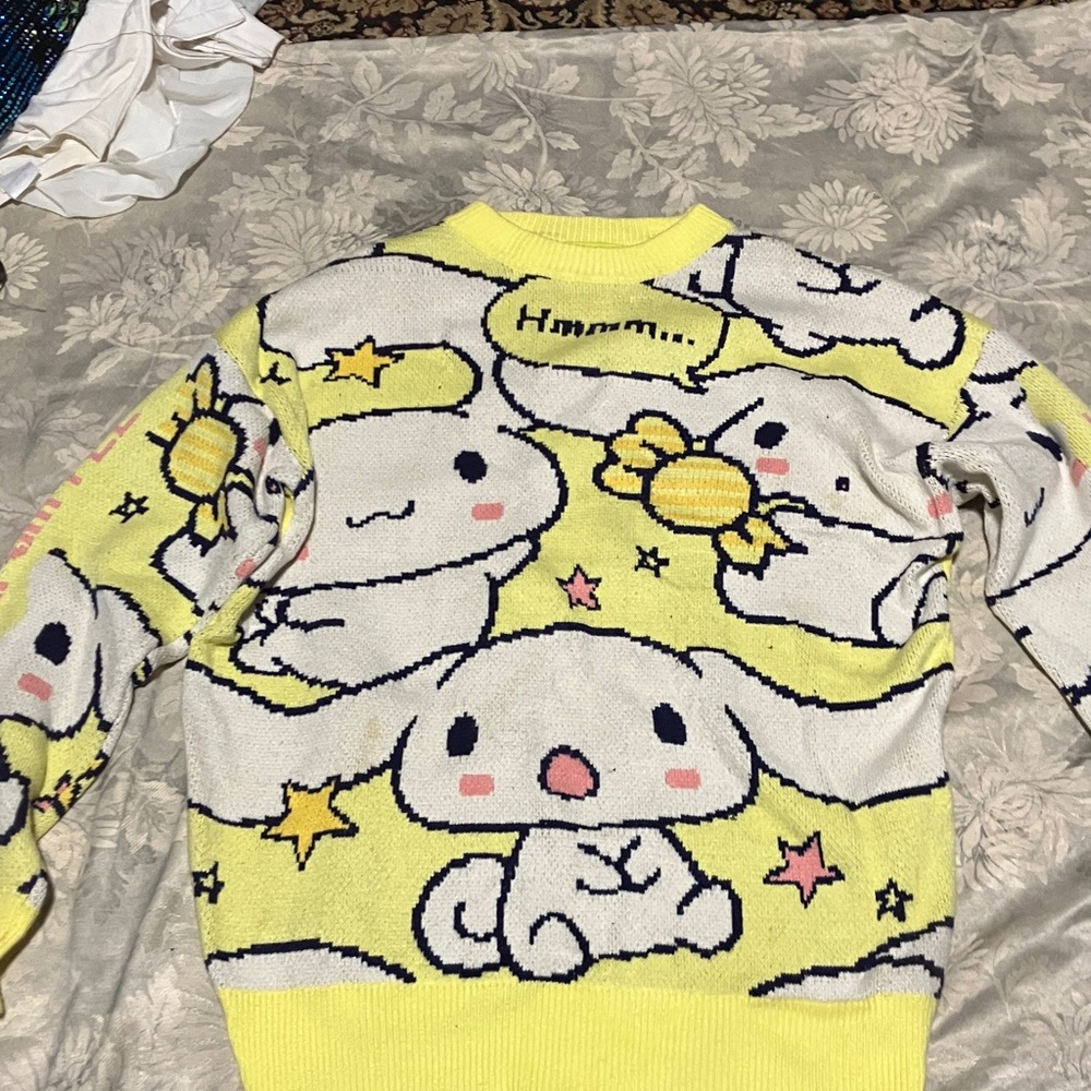 Cute Yellow Cinnamaroll Oversized Sweater